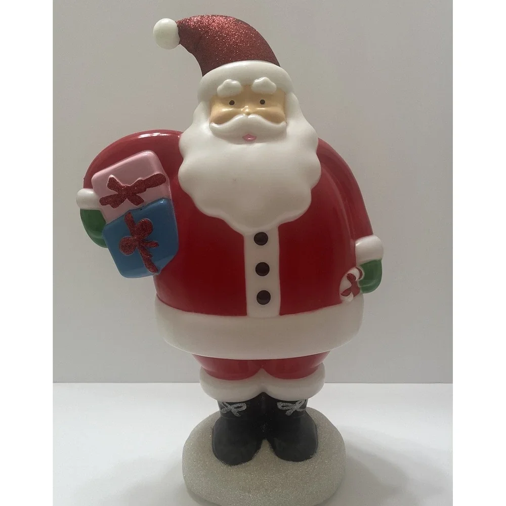 Christmas Blow Mold Light-Up Santa 14x9